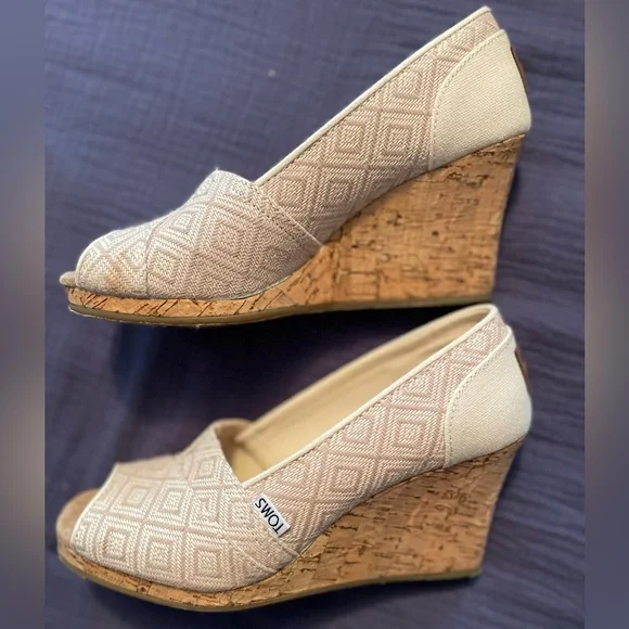 Tom's Calypso Canvas Wedge Espadrille size 8 - Picture 4 of 6